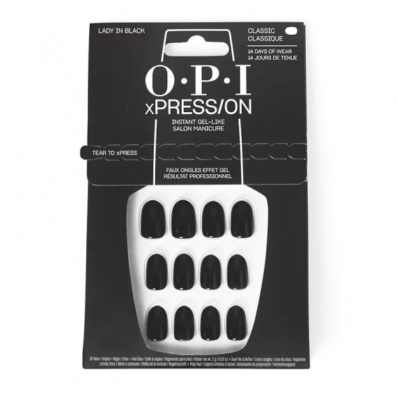 Xpress/on Uñas Artificiales +esmalte  de Uñas Lady In Black  O.P.I