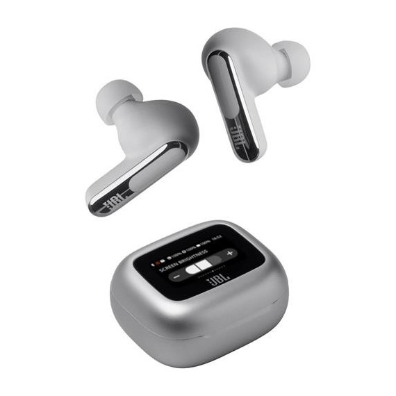 JBL Auricular BLUETOOTH con Pantalla y Cancelacion de Ruido Live Beam 3 Plata