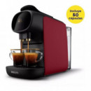 CAFETERA CAPSULAS 1 A 2 TAZAS 1450W CON 50 CAPSULAS DE REGALO ROJA PHILIPS