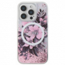 Carcasa Guess Magsafe Liquid Glitter Flower Iphone 16 Rosa Guhmp16slfmwtp