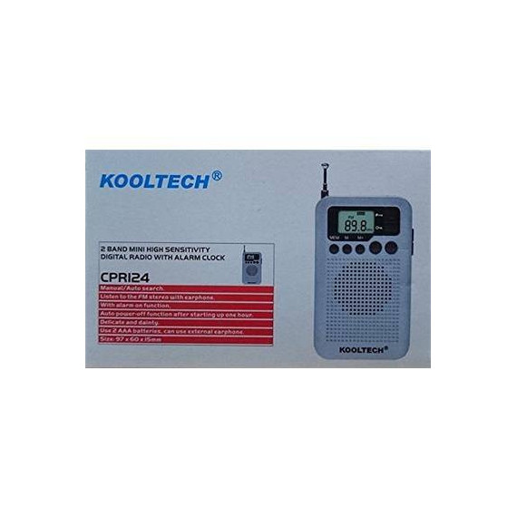 KOOLTECH CPR124 Radio Digital Am/fm con Reloj, Altavoz