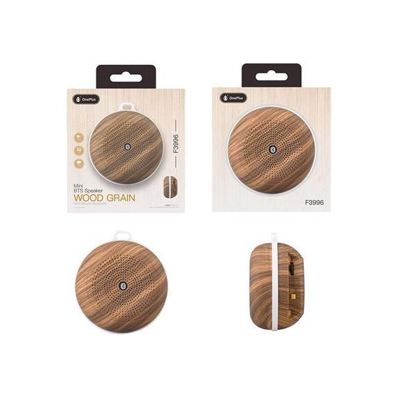 ONEPLUS Altavoz Bluetooth BTS, TF Card 3W Madera F3996