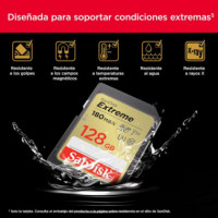 Tarjeta de Memoria Sdxc SANDISK Extreme 128GB V30, hasta 180 Mb/s