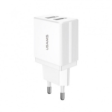 Cargador 10.5W 2.1A 2XUSB T24 Blanco USAMS