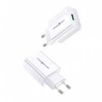 Cargador 18W 3A 1XUSB T22 Blanco USAMS