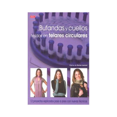 Bufandas y cuellos tejidos en telares circulares