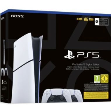 Sony- Consola Playstation 5 Slim - PS5 Edicion Digital ( sin Lector de Disco ) + 2 Mandos Dualsense  SONY PS5