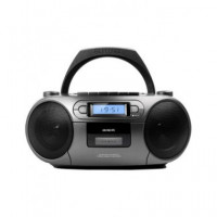 AIWA Radio Cassette CD Portatil BLUETOOTH Boombox BBTC-550MG Gris L USB,MP3,AUX In,fm PLL,6W