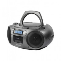 AIWA Radio Cassette CD Portatil BLUETOOTH Boombox BBTC-550MG Gris L USB,MP3,AUX In,fm PLL,6W