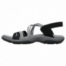 SKECHERS  Sandals Black Gore-durabuck- 163112-BKCC