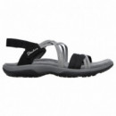 SKECHERS  Sandals Black Gore-durabuck- 163112-BKCC