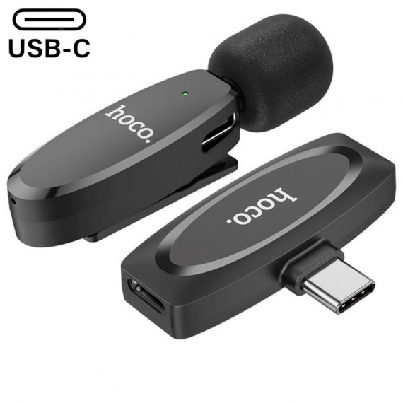 HOCO L15 Micrófono Inalámbrico Crystal Lavalier (usb-c) Black