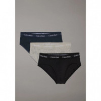 Hip Brief 3PK Blk, Diamond Logo_gr Heath  CALVIN KLEIN