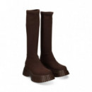 Bota Plataforma Textil Marron  CAMPER