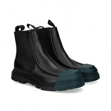 Botin Elastico Piel Verde+negro  CAMPER