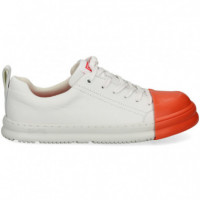 Deportivo Piel Naranja+blanco  CAMPER