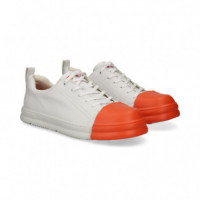 Deportivo Piel Naranja+blanco  CAMPER