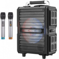 HOCO DS24 Altavoz BLUETOOTH Trolley con Luces Led y 2 Micros Inalámbricos