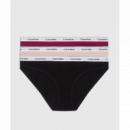 3PACK Braguita CALVIN KLEIN Negro-rosa-granate