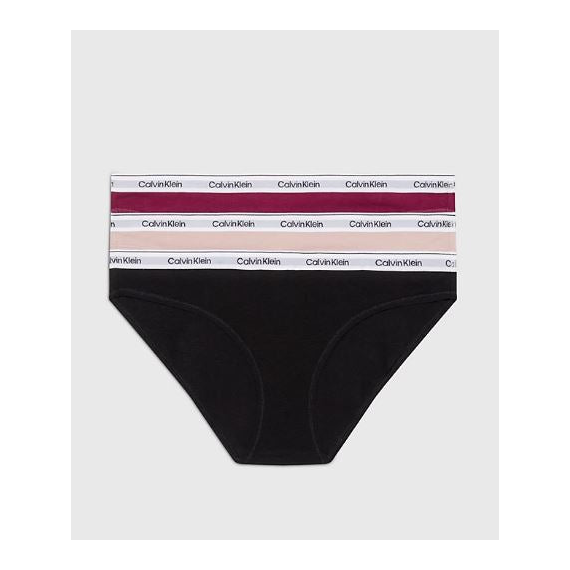 3PACK Braguita CALVIN KLEIN Negro-rosa-granate