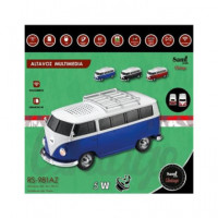 SAMI Altavoz Inalambrico Vintage Coche Beetle Furgo 5W RS-981 Azul,tws,fm,usb,micro SD,5W