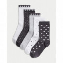 Pack de 5 Pares de Calcetines Corazones  MARKS AND SPENCER