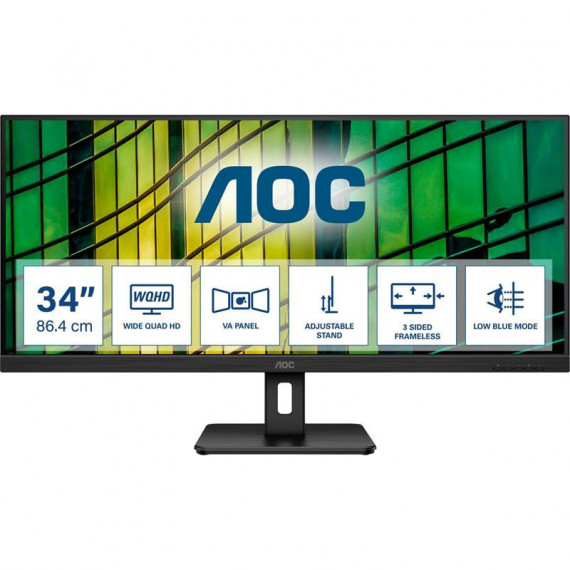 Monitor AOC 34" 100HZ Wqhd Ultrawide HDMI Displayport Black