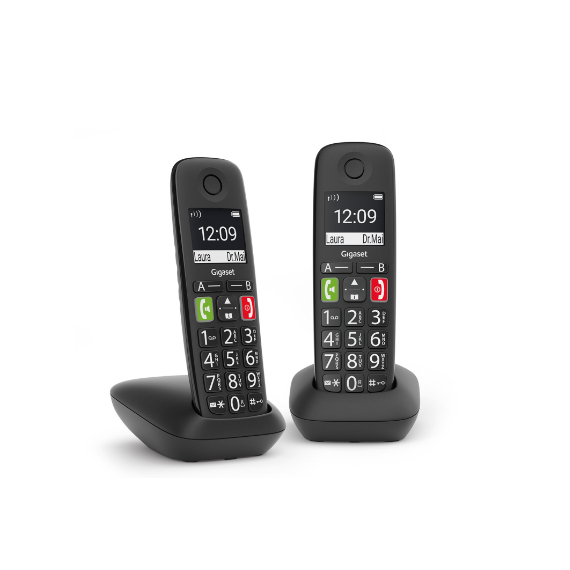 Telefono Inalambrico GIGASET E290 Duo Dect Negro