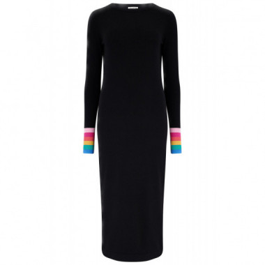 Sugarhill Brighton Vestidos Vestido SUGARHILL Liselle Black, Rainbow Stripe Cuffs