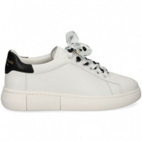 TALON NEGRO DEPORTIVO PIEL BLANCO