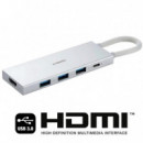 Xiaomi 5-in-1 Type-C Hub USB-C+ USB 3.0x3 + HDMI Plata