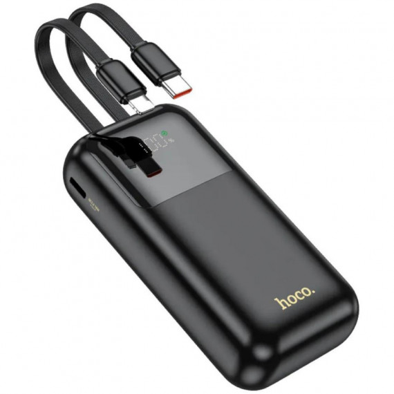 HOCO Q25 Powerbank 10.000MAH PD20W+QC3.0 con Cables de Carga Negro