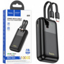 HOCO Q25 Powerbank 10.000MAH PD20W+QC3.0 con Cables de Carga Negro