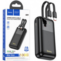 Hoco Q25 Powerbank 10.000mAh PD20W+QC3.0 con Cables de Carga Negro