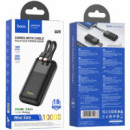 HOCO Q25 Powerbank 10.000MAH PD20W+QC3.0 con Cables de Carga Negro