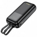 HOCO Q25 Powerbank 10.000MAH PD20W+QC3.0 con Cables de Carga Negro