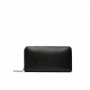 Cartera Calvin Klein logo zip negra