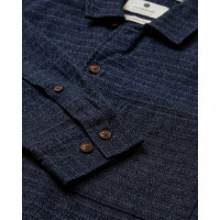 Camisas Camisa ANERKJENDT Akkurt Denim Jacquard Medium Blue Denim