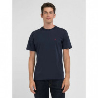 Camisetas Hombre Camiseta REPLAY de Punto con Bordado Night Blue