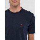 Camisetas Hombre Camiseta REPLAY de Punto con Bordado Night Blue