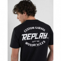 Camisetas Hombre Camiseta REPLAY Estampado Custom Garage Black