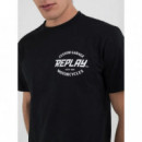 Camisetas Hombre Camiseta REPLAY Estampado Custom Garage Black