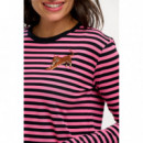 Sugarhill Brighton camisetas mujer Camiseta SUGARHILL Brunswick Black/Pink, Leaping Tiger