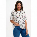 Sugarhill Brighton camisetas mujer Camiseta SUGARHILL Kinsley Off White Colour Pop Leopard