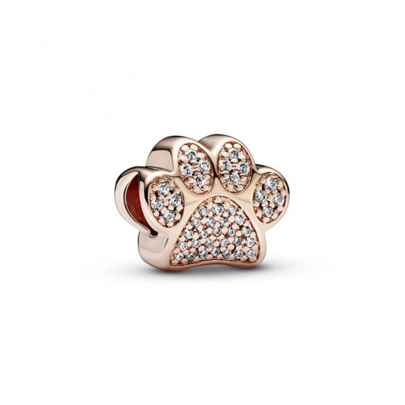 Pandora Moments Charm con un recubrimiento en oro rosa de 14k Huella Brillante 781714C01