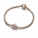 Pandora Moments Charm con un recubrimiento en oro rosa de 14k Huella Brillante 781714C01