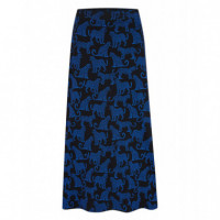 Sugarhill Brighton Falda SUGARHILL Duska Black/Blue Leopard Spots