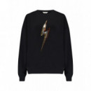 Sugarhill Brighton Jerséis y Sudaderas Jersey SUGARHILL Sylvie Black Sequin Lightning