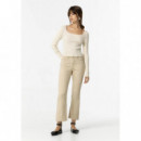 Pantalones Pantalón TIFFOSI Cropped Megan Beige