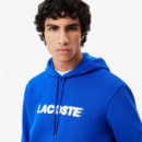 Jerséis y Sudaderas Sudadera LACOSTE con Capucha Estampada Azul